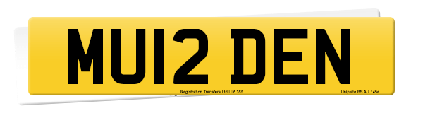 Registration number MU12 DEN